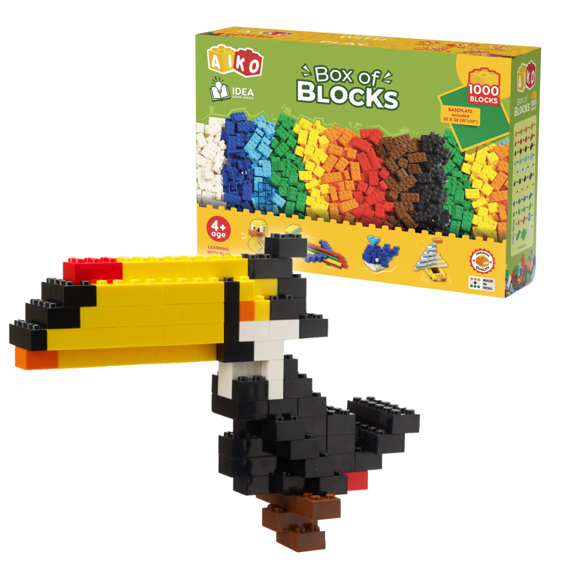 AIKO | 1000 Piece Box of Blocks | Building Blocks for Kids 4+ | Construction Toy with Base Plate & Piece Remover | STEM Gift Set, Multi-Color Bricks-image-38