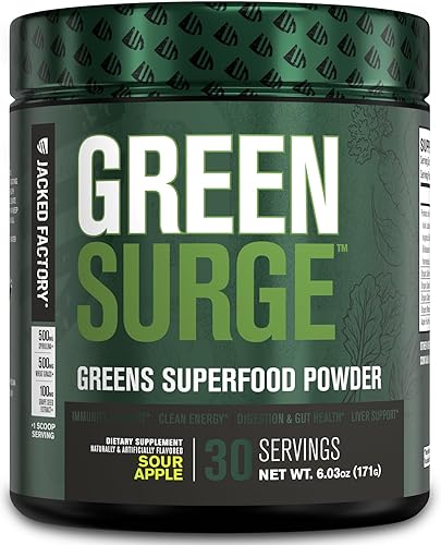Green Surge Green Superfood Suplemento en polvo  Bebida verde apta para dieta cetogénica con espirulina, hierba de trigo y cebada, verduras