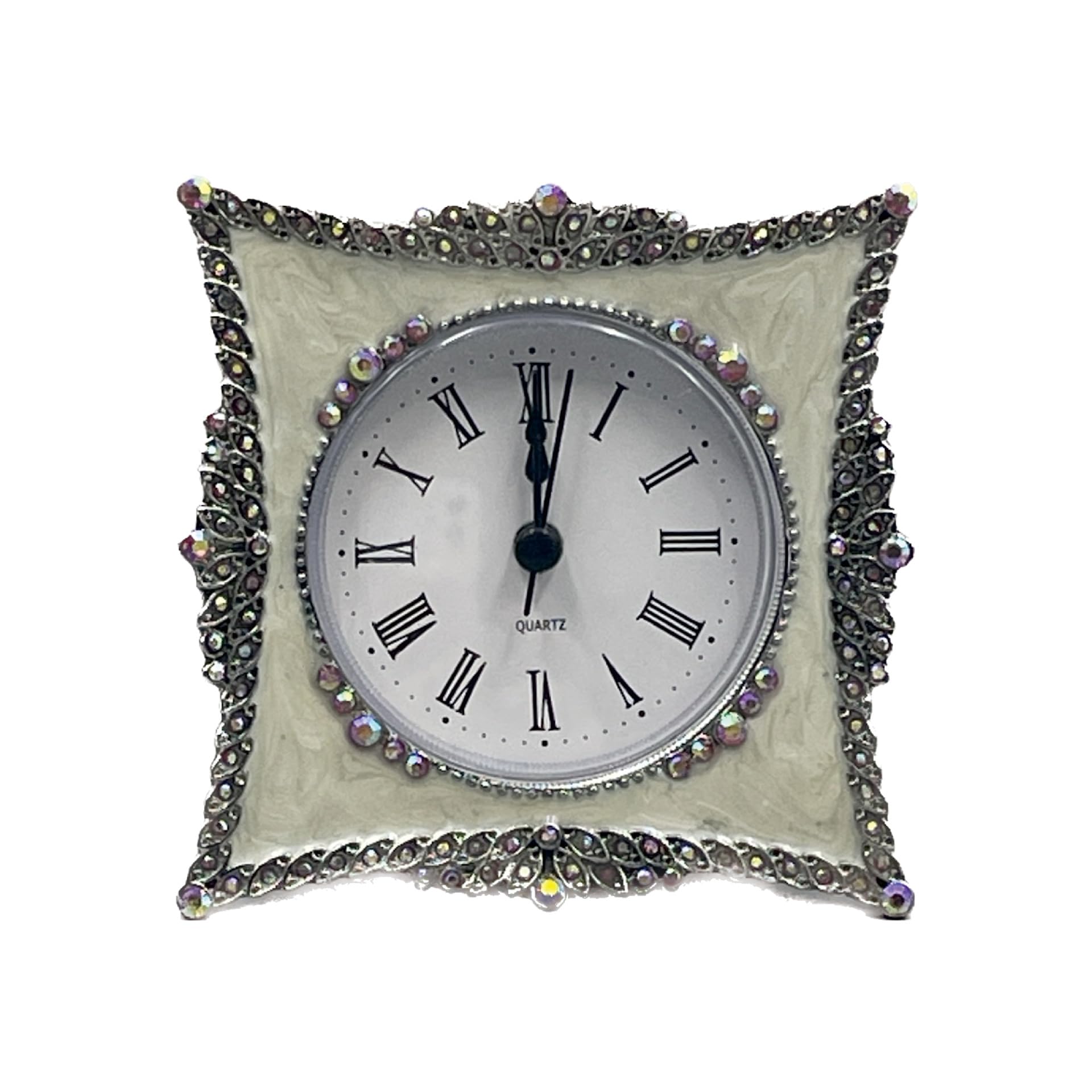 Ulalaza Accueil Vintage Horloge de Table Silencieuse Fusion Horloge Surréalisme Dripping Horloge Rustique Métal Chiffres Romains Étagère pour La Maison Cuisine Bureau Table