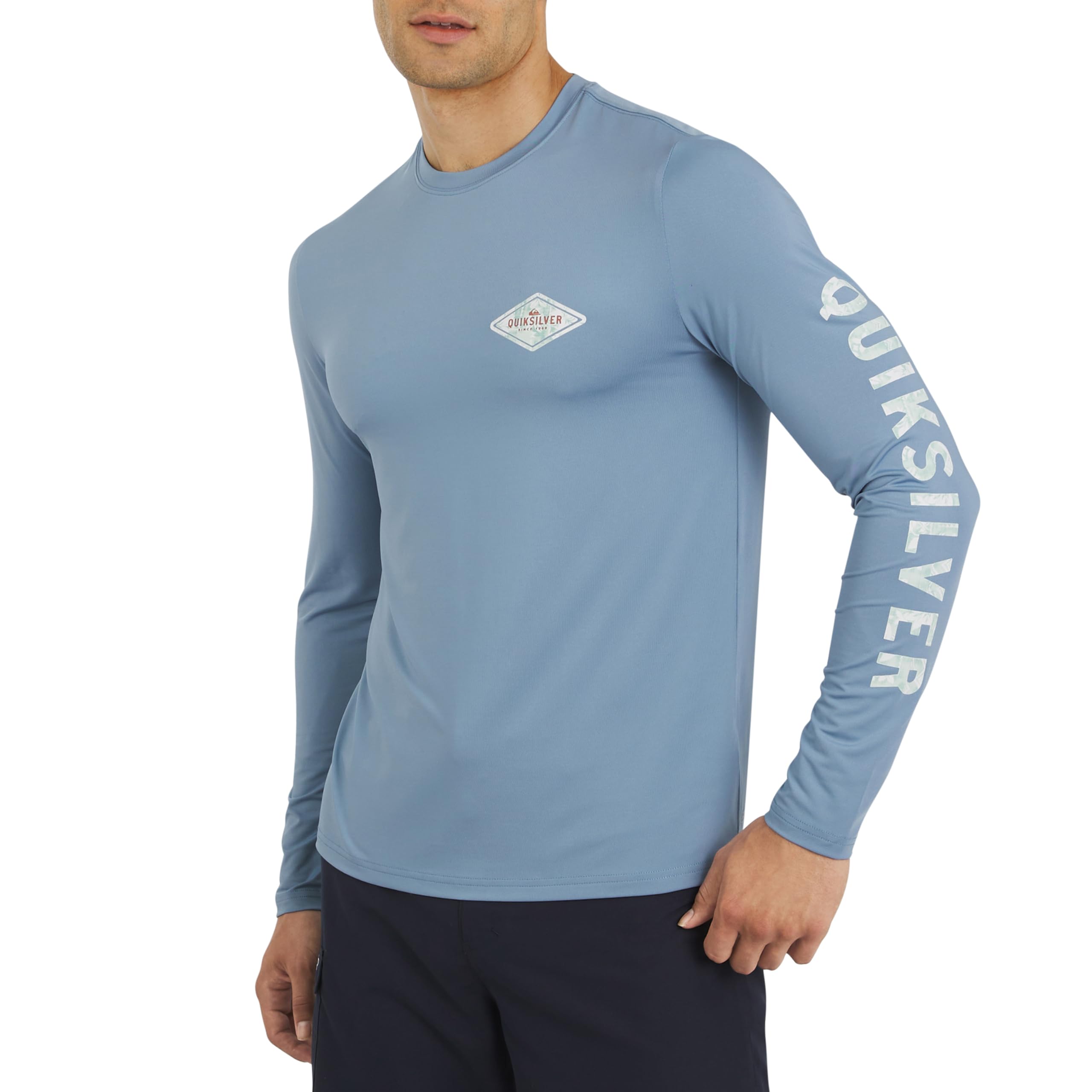 Quiksilver Men's Swimwear Regular Fit UPF 50 Long Sleeve Sun Tee Rash Guard Shirt (S-XXL)