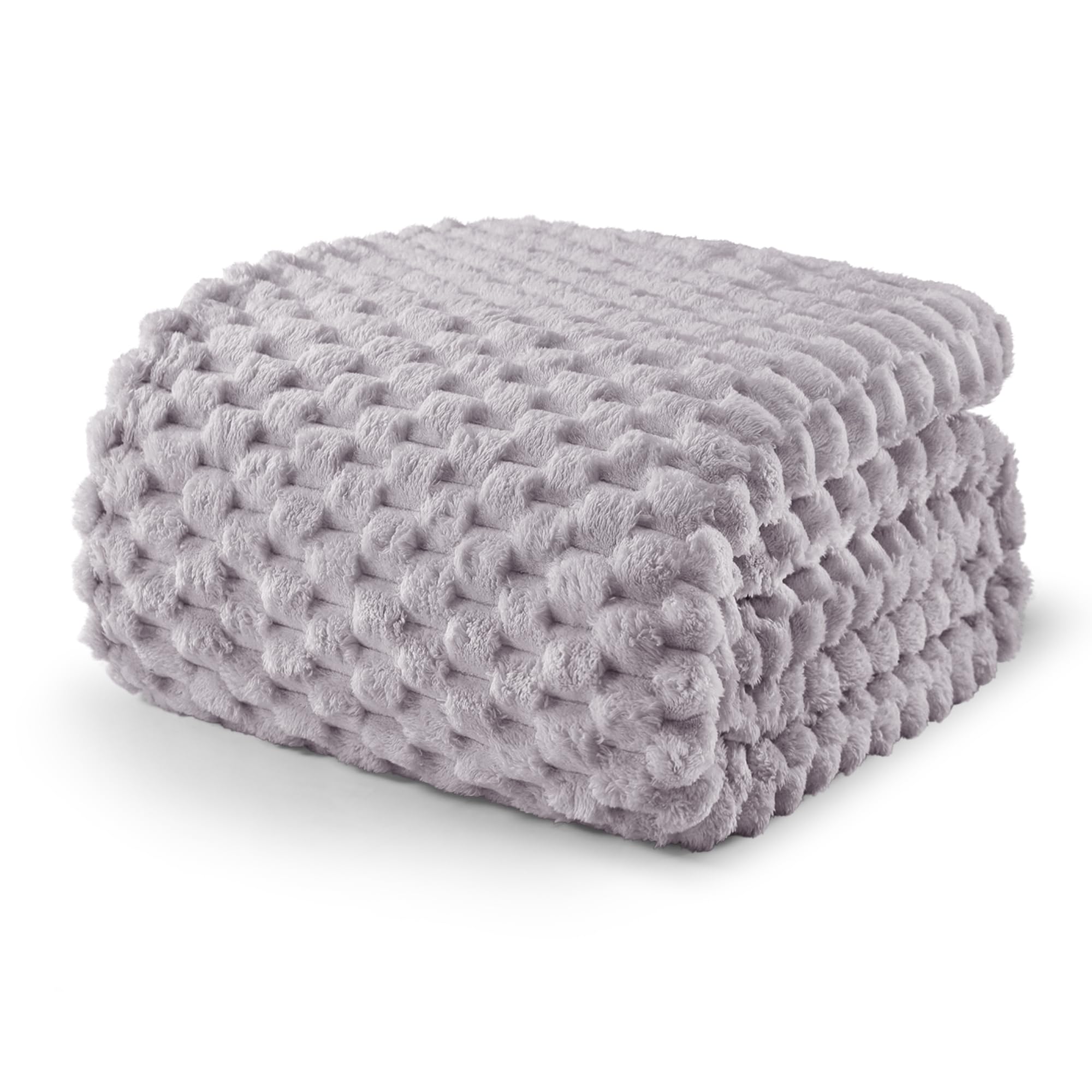 Exclusivo Mezcla 3D Fleece King Size Blanket for Bed, Light Grey