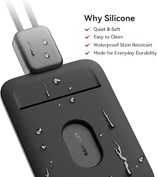 SANTLET Lanyards for ID Badges Holder, Soft Silicone, Retractable Cord