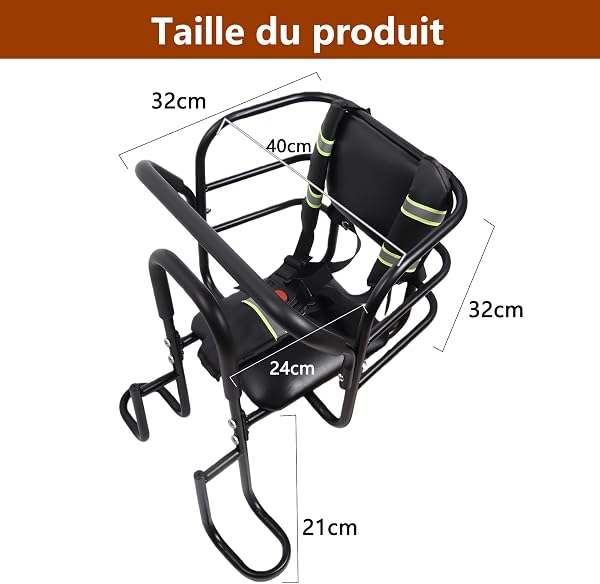 QMD Siège vélo Enfant arrière, avec Repose-Pieds, Dossier et Barre de Maintien, conçu pour Les Enfants de 18 Mois à 8 Ans, Installation Facile - 3