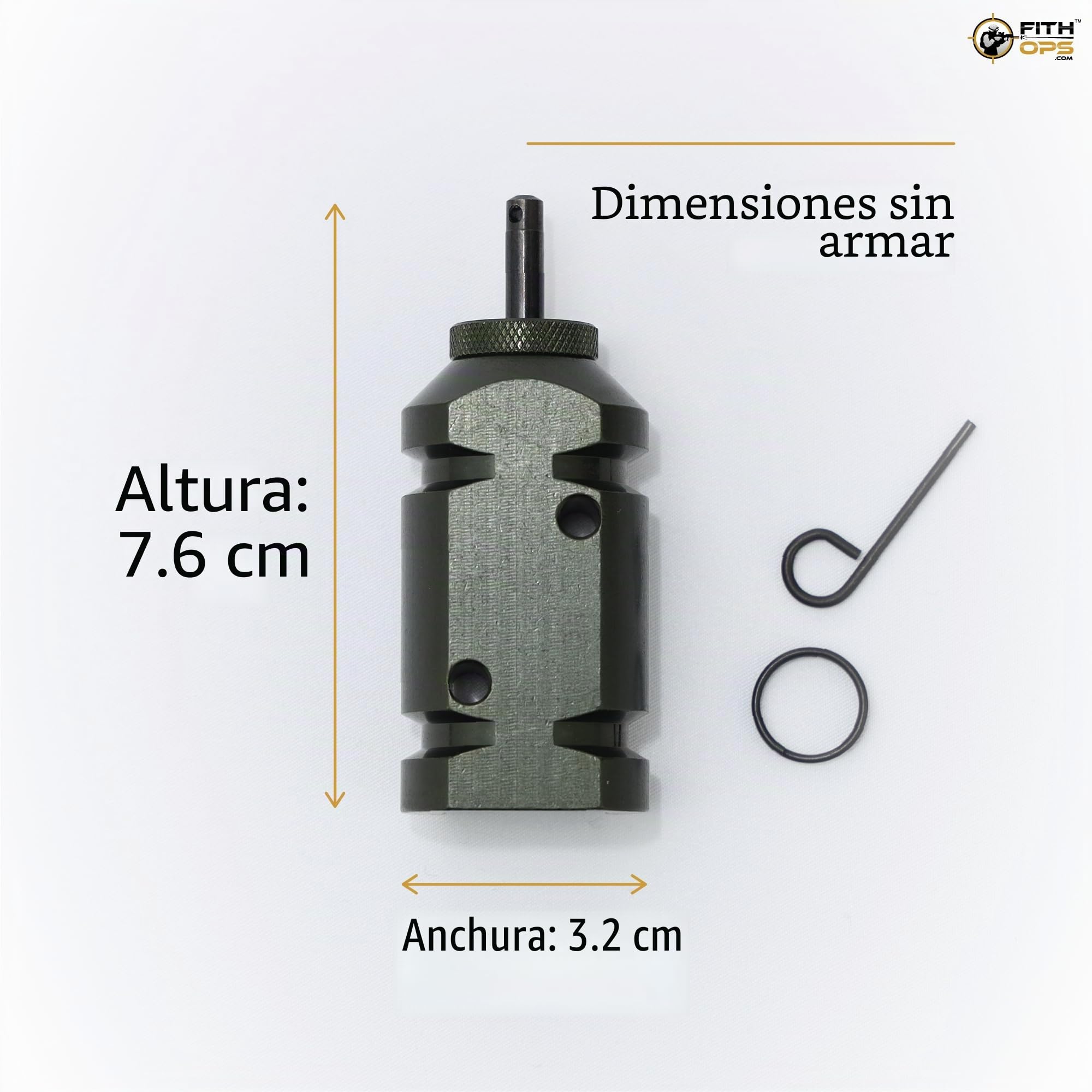 FithOps Alarma perimetral – Hecho de aluminio 6061 – Sistema de activación por resorte – Uso para configurar una alarma perimetral de seguridad de camping – Fabricado en los Estados Unidos