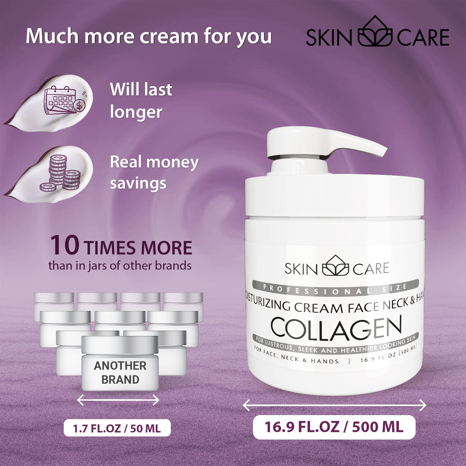 Skin Care Collagen 3-in-1 Moisturizer Face, Neck & Décolleté Cream, Treatment for Crepey Skin Wrinkles and Sagging - Image 4