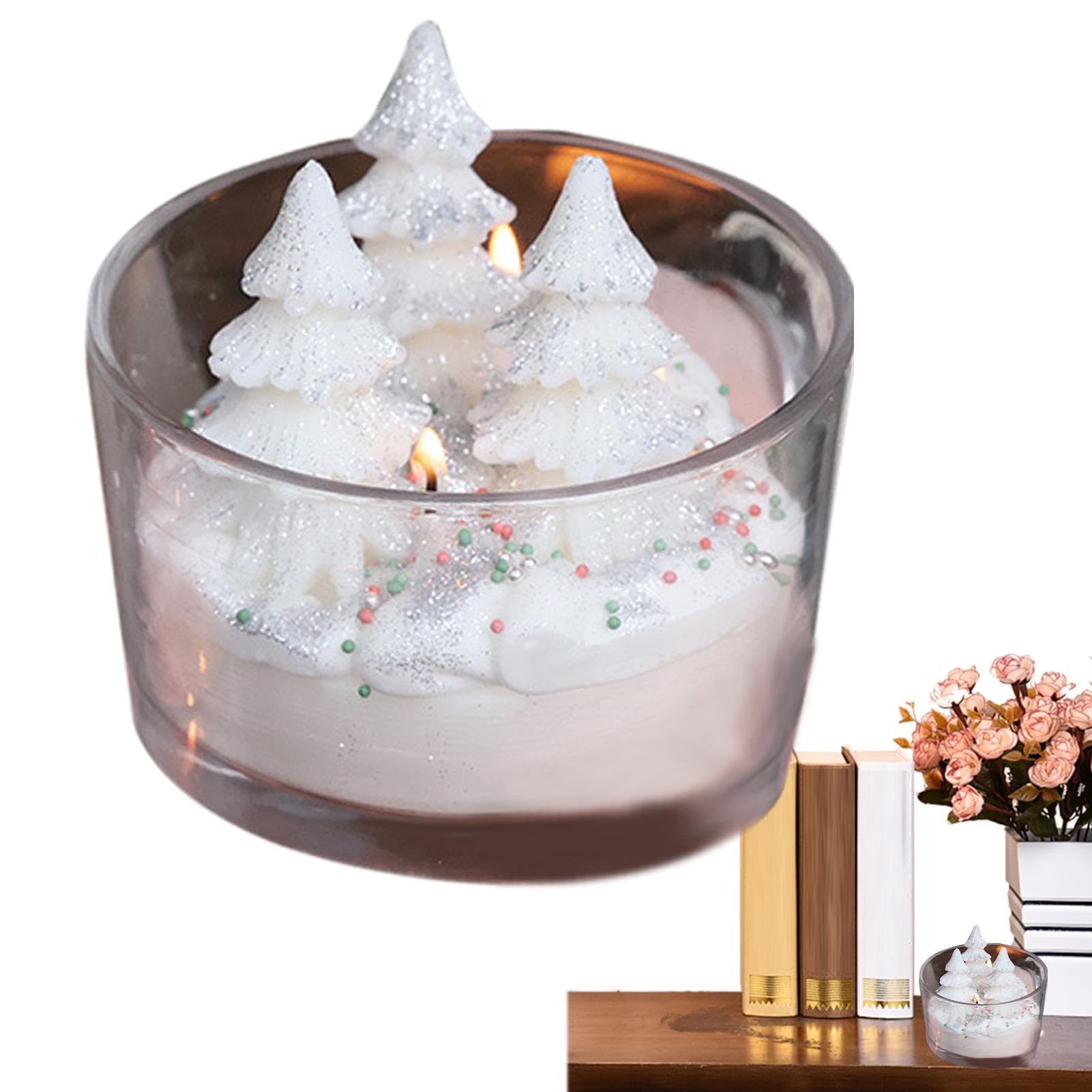 Vela decorativa aromática navideña,Vela de aromaterapia navideña Decoración