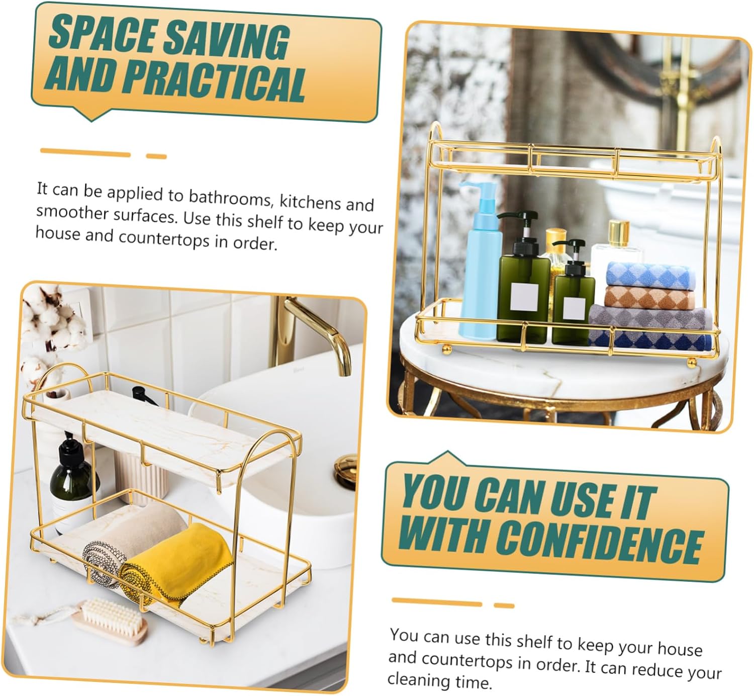 2tier Bathroom Storage Organizer Countertop Storage Shelf Double Over Toilet Bathroom Rack