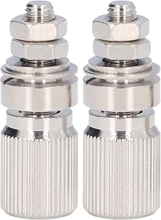 2 Piece Power Grounding Terminal Binding Post Set with Silver Alloy Contacts, Non Insulated Grounding Terminal for Electrical Conductivity, Compact Design, Model 50025-2 Pack