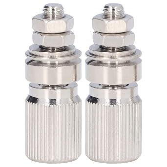 2PCS Binding Post Silver Alloy Grounding Terminal Electrical Equipment Power Connection Secure