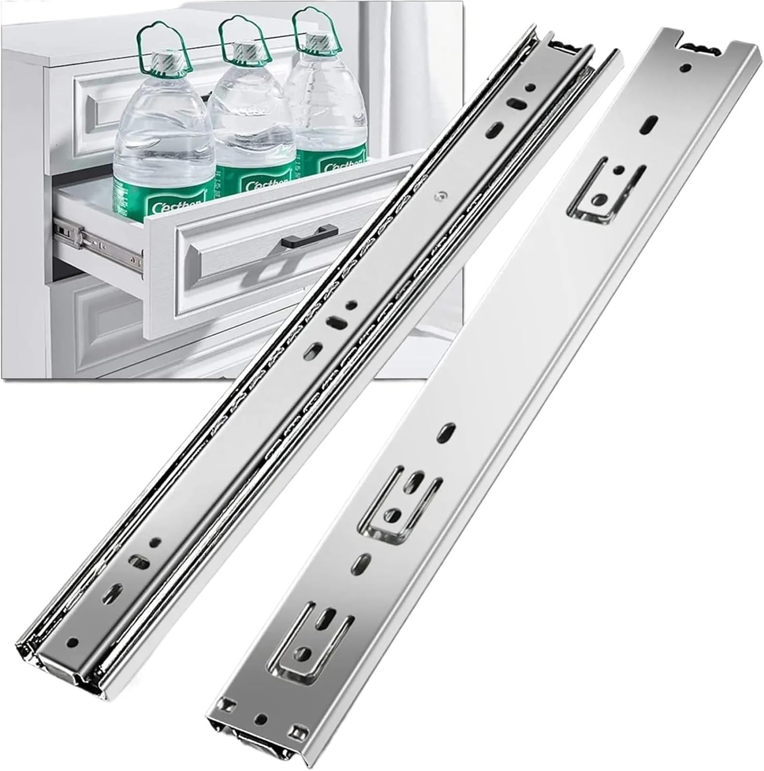 Hardware Full Extension Side Mount Drawer Slides 8-24Inch Full Extension Heavy Duty Drawer Slides Side Mount(14inch 350mm)