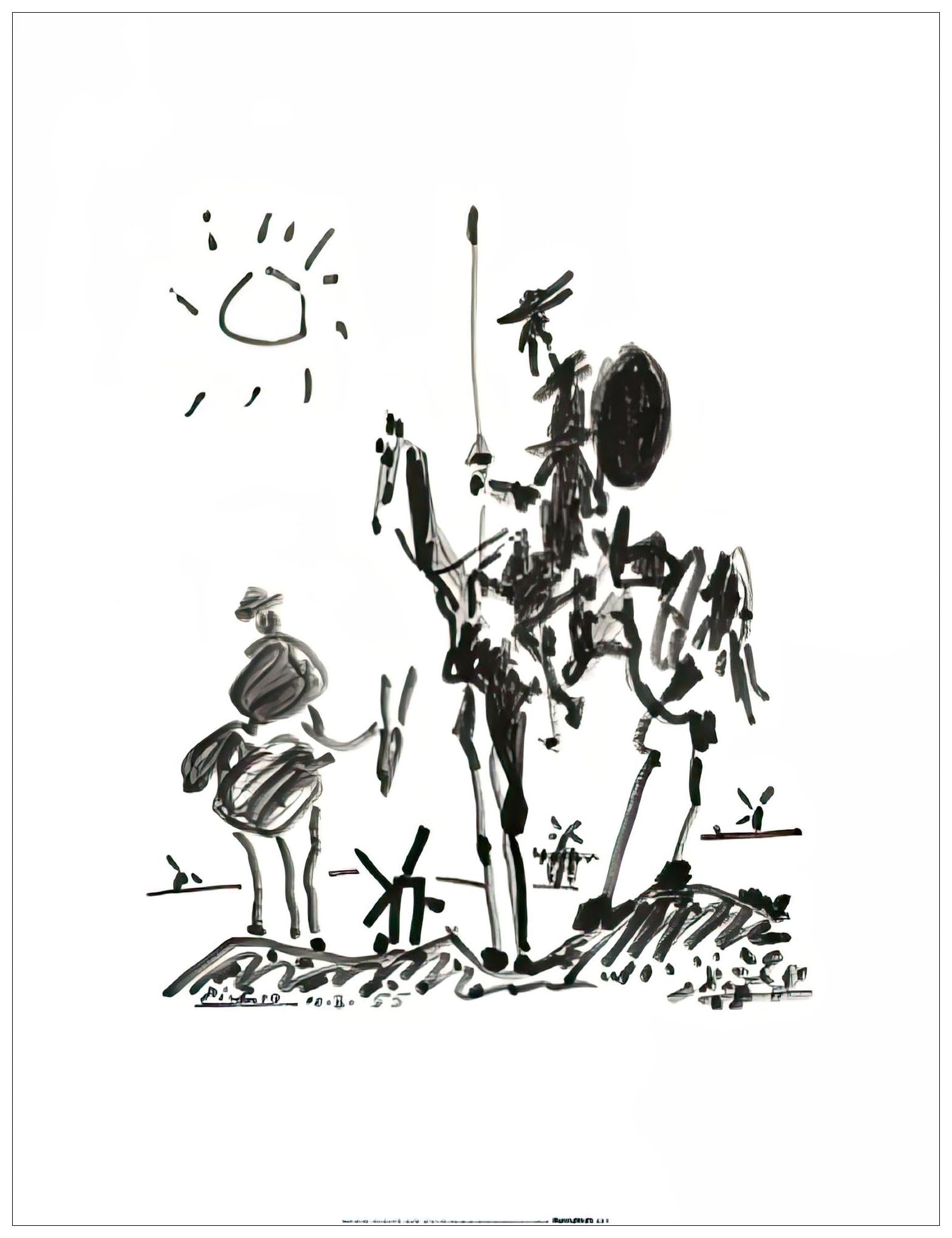 Pablo Picasso – Don Quixote, 1955 Art Print Poster (80 x 60 cm) Sin Marco