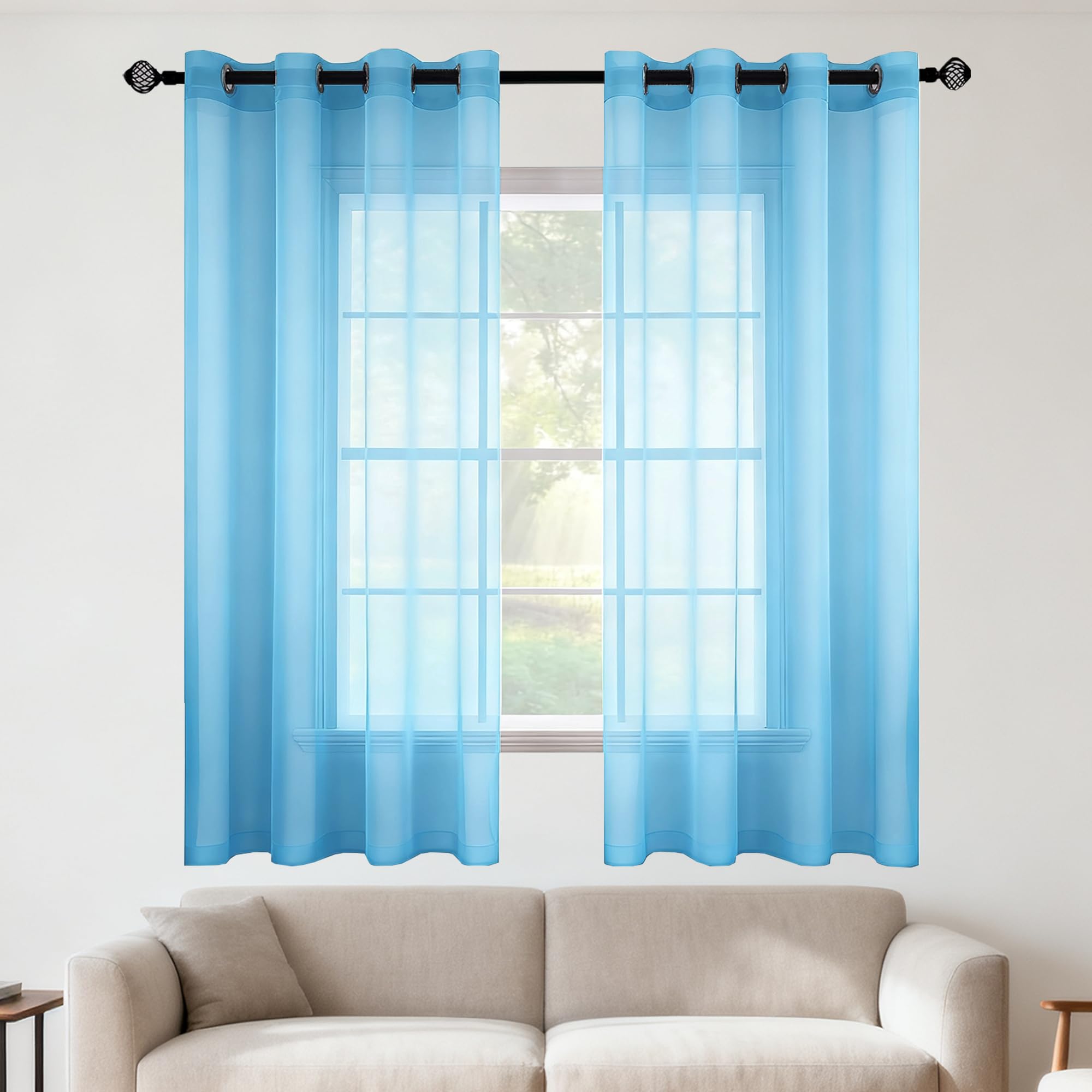 Voilage transparent oeillets 440x270 cm résout le problème de luminosité