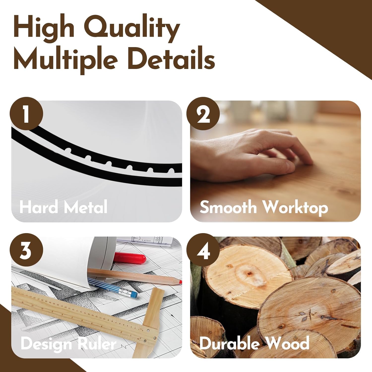 conda Wood Drafting Table - Adjustable Height, 35.5"x23.5" Plan Table for Construction with Tiltable Surface, Rustic Architect Table & Blue Print Tables for Drawing, Writing, Graphic Design