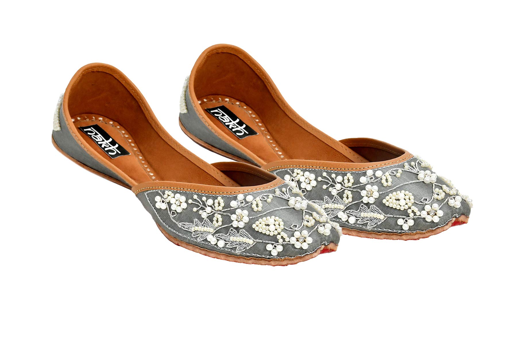 Women Silver Swarovski and Zari Work Jutti/Ethnic Mojari | Handmade Jutti for Women-image-28