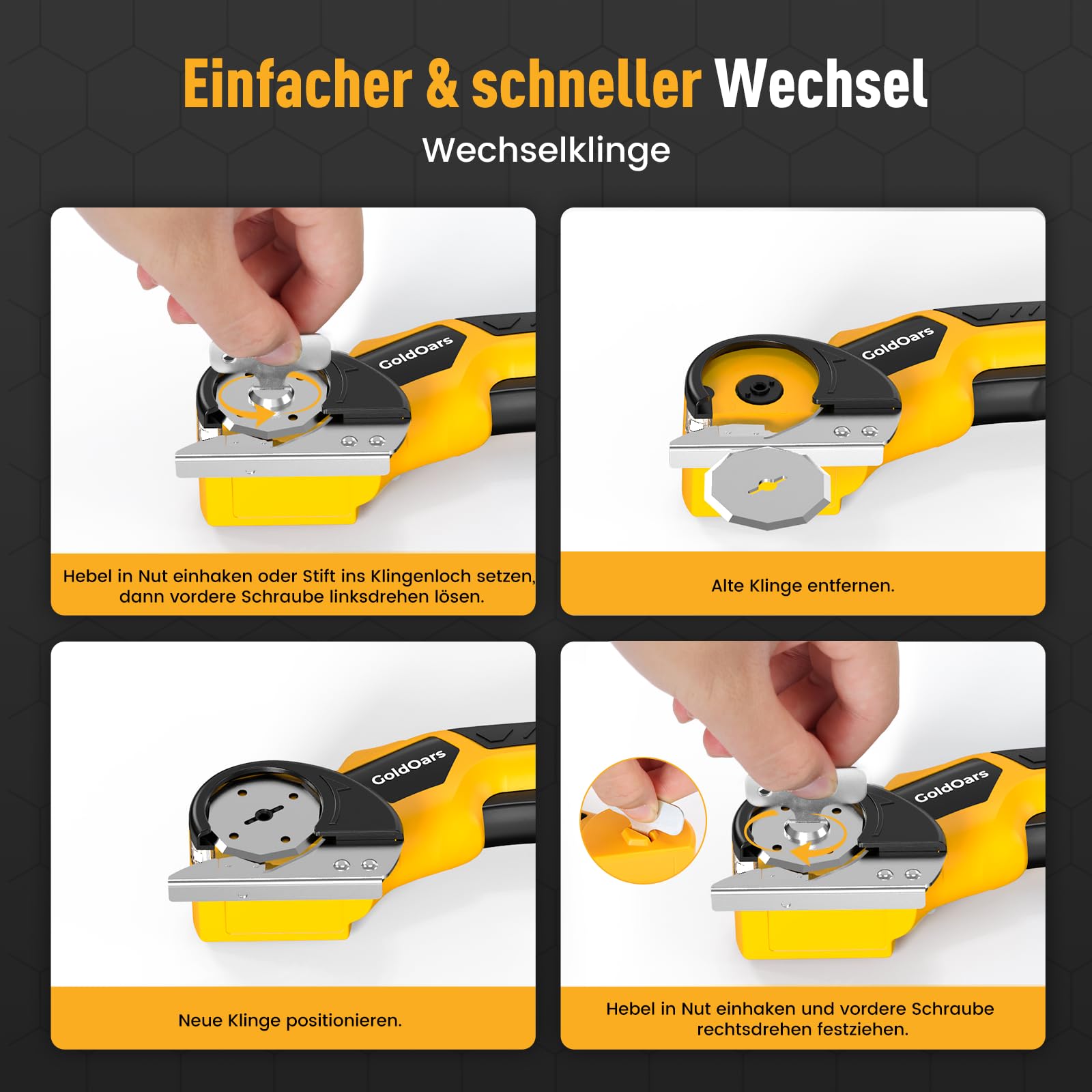 Kartonschneider, Elektrische Schere mit 4V 2000 mAh Akku, 6mm Schnittstärke für Pappe, Kartons & Basteln, inkl Ersatzklinge