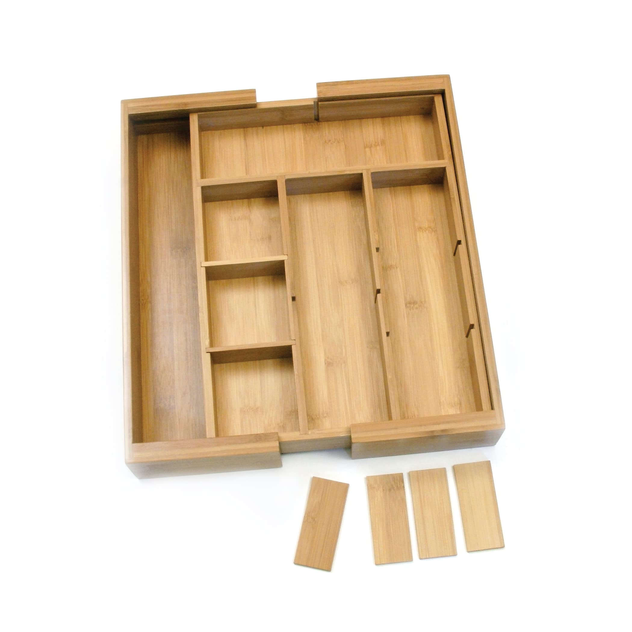 Lipper International 8882 Bambu Ahşap Çıkarılabilir Bölücüler ile 18-3/4 "Sofra Takımı Çekmece Organizatörüne Genişletilebilir