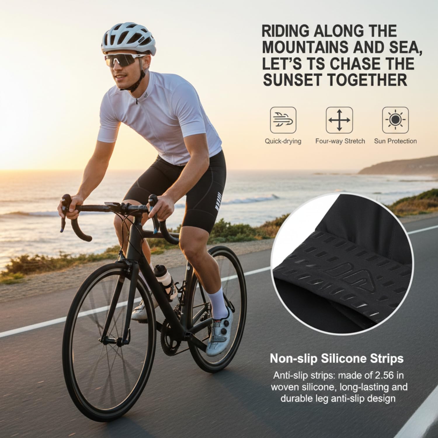 Lo.gas Herren Radtrikot & Trägerhose Set, Radsport Bundle für Rennrad XXL