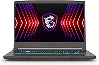 msi Notebook para jogos fino de 15,6 polegadas FHD 144 Hz, AMD Ryzen 5 7535HS, 16 GB de RAM, SSD de 512 GB, NVIDIA GeForce RTX 4050, webcam, teclado retroiluminado, cinza, Windows 11 Home