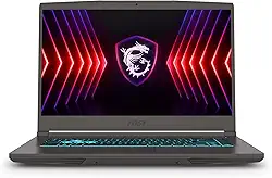 msi Notebook para jogos fino de 15,6 polegadas FHD 144 Hz, AMD Ryzen 5 7535HS, 16 GB de RAM, SSD de 512 GB, NVIDIA GeForce RTX 4050, webcam, teclado retroiluminado, cinza, Windows 11 Home