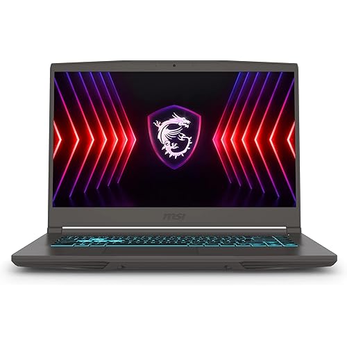 msi Thin 15.6 inch FHD 144Hz Gaming Laptop, AMD Ryzen 5 7535HS, 16GB RAM, 512GB SSD, NVIDIA GeForce RTX 4050, Webcam, Backlit Keyboard, Gray, Windows 11 Home