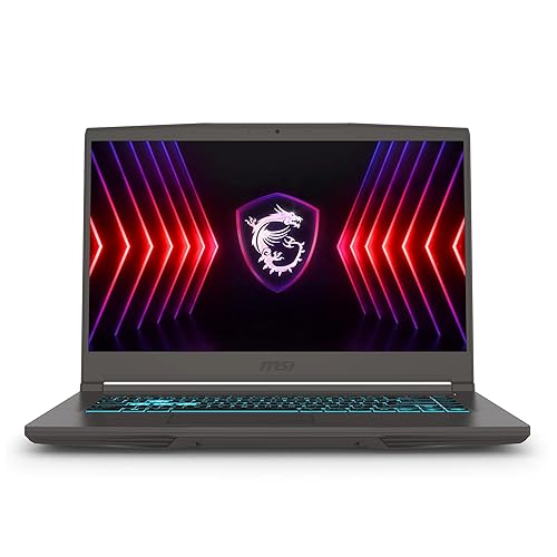 msi Thin 15.6 inch FHD 144Hz Gaming Laptop, AMD Ryzen 5 7535HS, 16GB RAM, 512GB SSD, NVIDIA GeForce RTX 4050, Webcam, Backlit Keyboard, Gray, Windows 11 Home