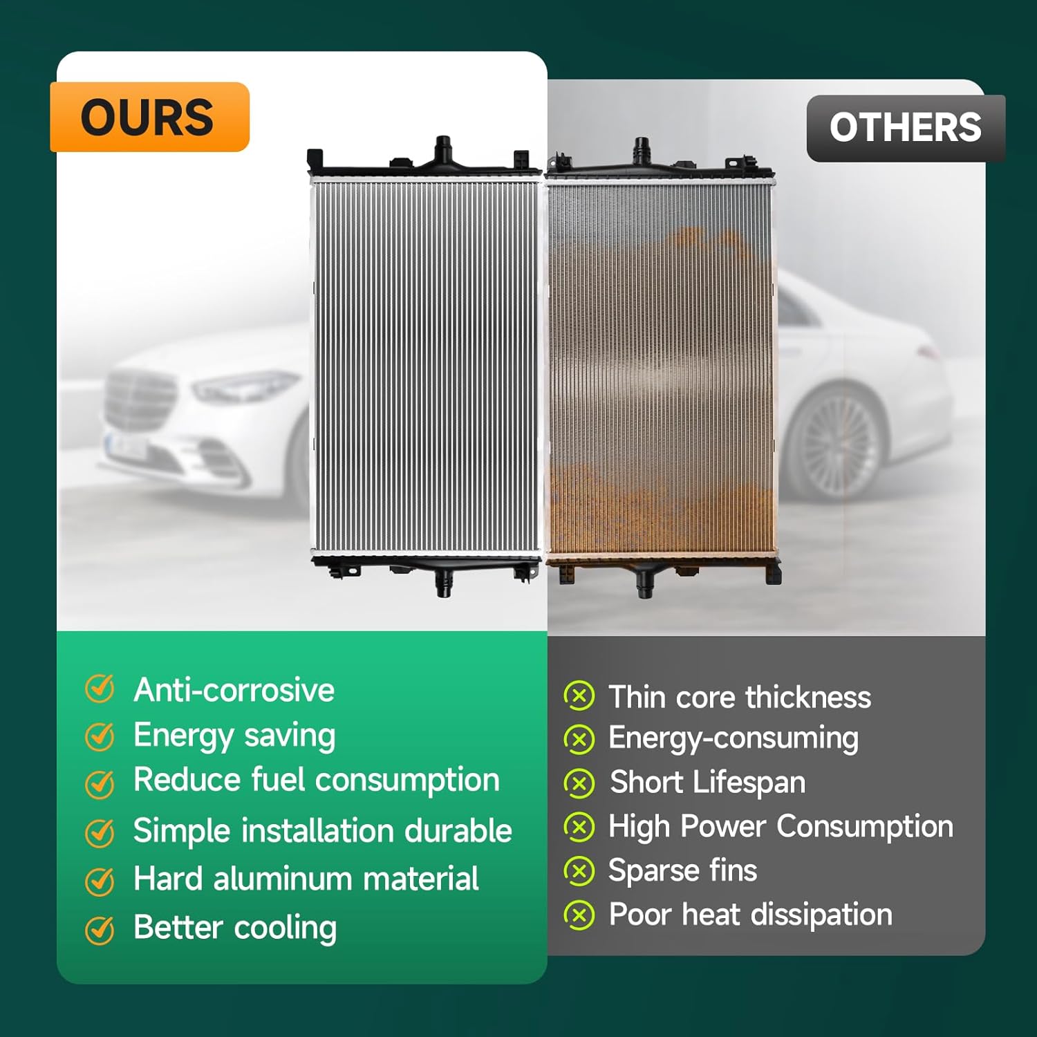 Aparts 557 Radiator Compatible with 1984-1980 ford Bronco/F-100 E0TH8005AAA;E0TH8005ABA;E0TH8005AHA;E0TH8005AZA;E0TH8005BAA