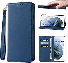 Galaxy A54 5G Case Notebook High Quality PU Leather Galaxy A54 5G Cover SC-53D Case Notebook Type SCG21 Case Mobile Cover Shockproof Leather Built-in Magnet Closure No Belt Smartphone Case Stylish