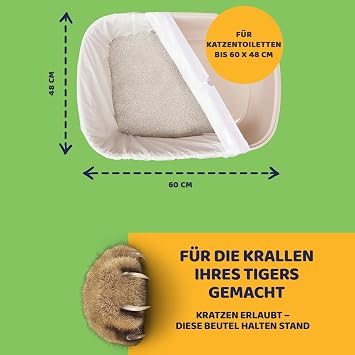 Pettiny 20 XL Cat Litter Tray Liners with Drawstrings Scratch Resistant Bags for Extra Large Litter Box