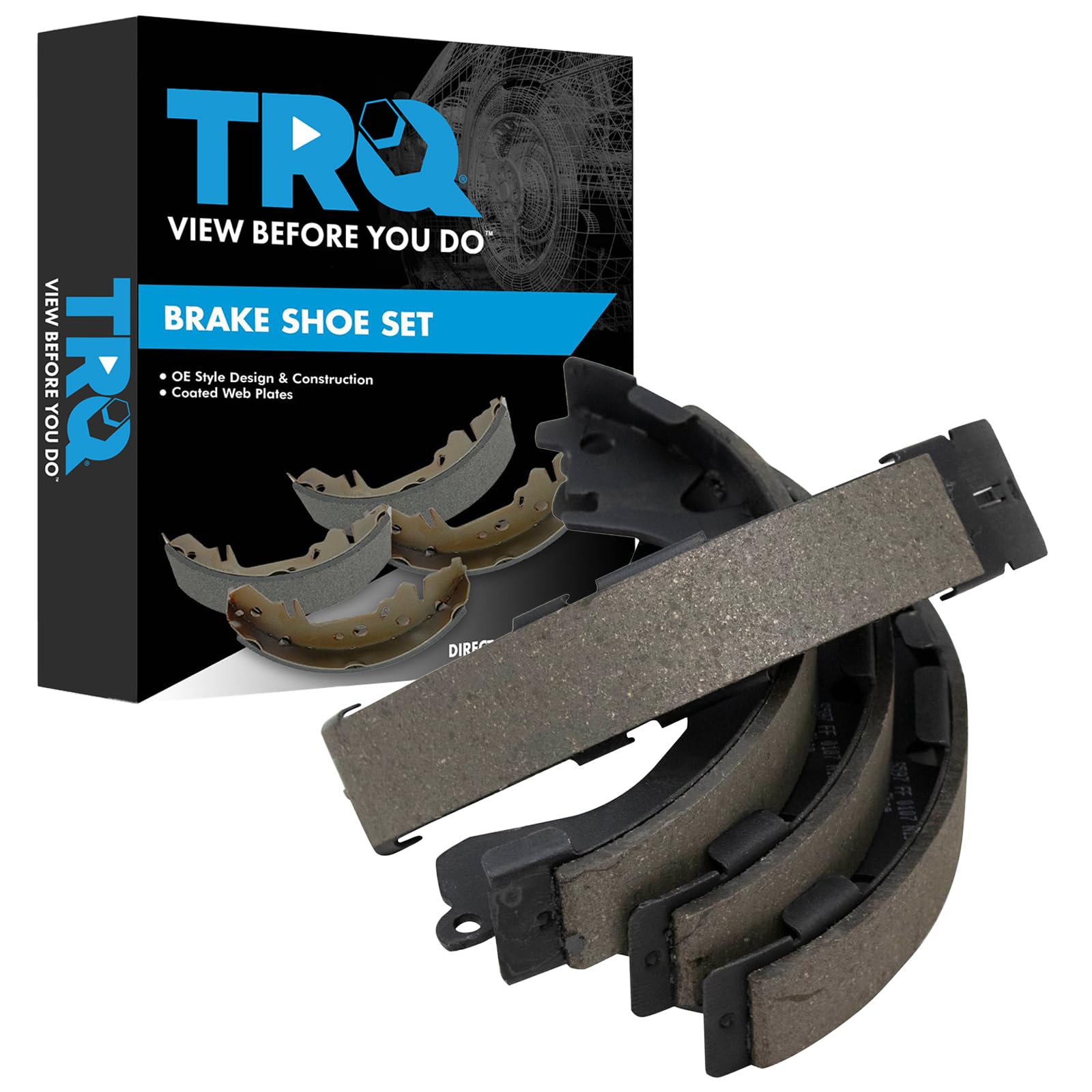 TRQ Rear Brake Shoes Kit Set Compatible with 1984-2002 Toyota Corolla / 1985-1988 Chevy Nova / 1989-1997 Geo Prizm / 1998-2002 Chevy Prizm / 1984-1987 Toyota Tercel