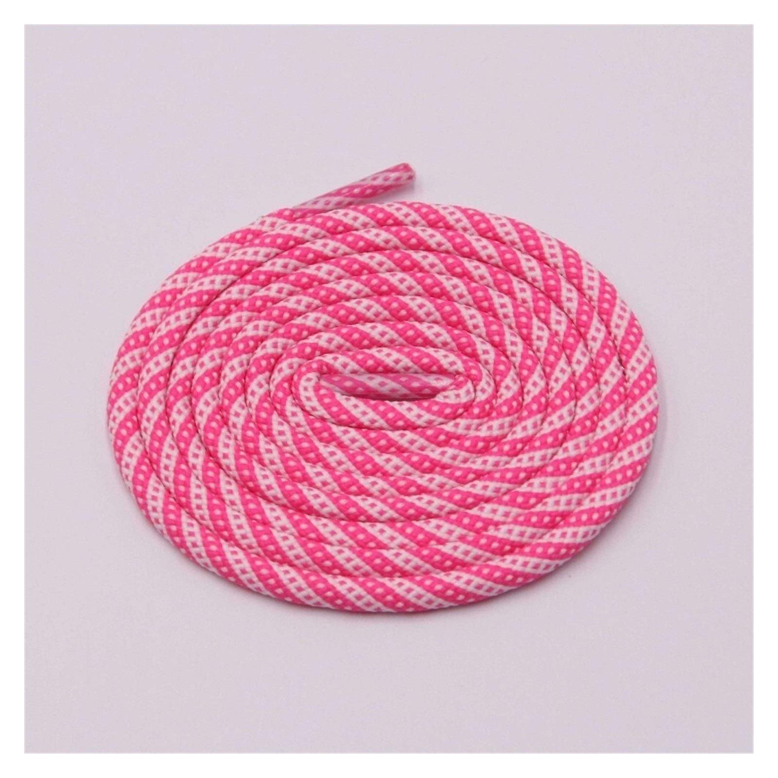 JJESC 5mm Round Type Polyester Two Tone Twill Middle Dot Checkered Laces Exclusive Red White Black For Boots Shoelace (Color : 3408 White Peach Red, Size : 180 cm)