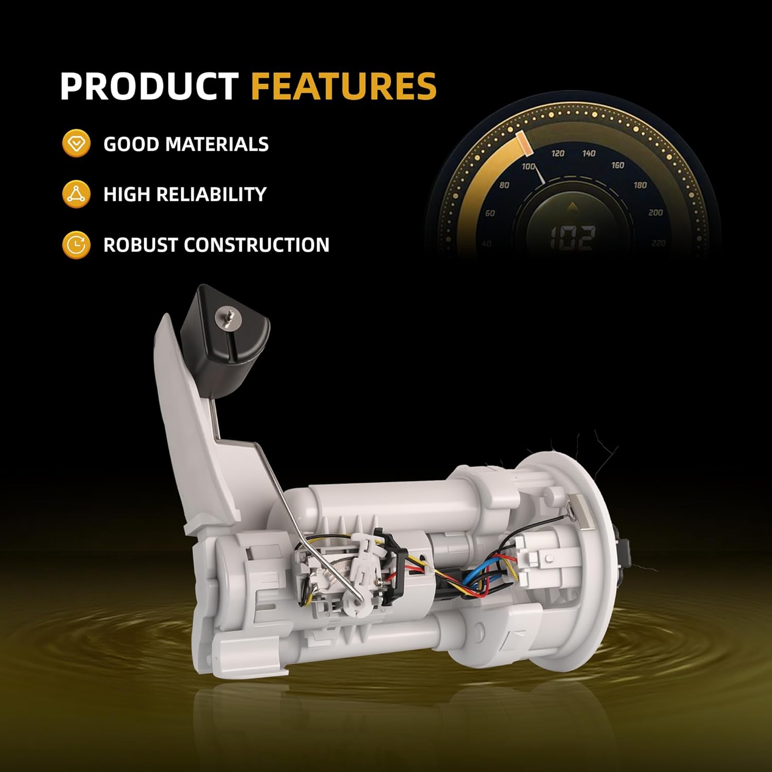 SP9160M Fuel Pump Module Assembly Compatible with Toyota Camry 2004 2005 2006 Dual Port w/Pressure sensor, Fuel Pump Kit Replace OE#‎ 232170C010, 7702406040