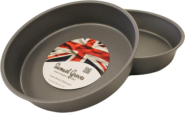 Samuel Groves 8" Victoria Sandwich Cake Tin 2X Non Stick Fixed Base 20cm Made in England