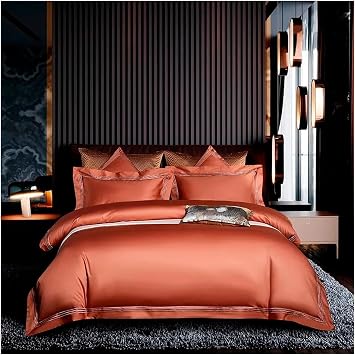 Four-Piece Bedding Set, Deluxe 1000TC Egyptian Cotton Bedding Set 4/6 Piece Double Queen King Size Embroidered Duvet Cover Sheet Pillowcase8,220X240cm 6Pcs