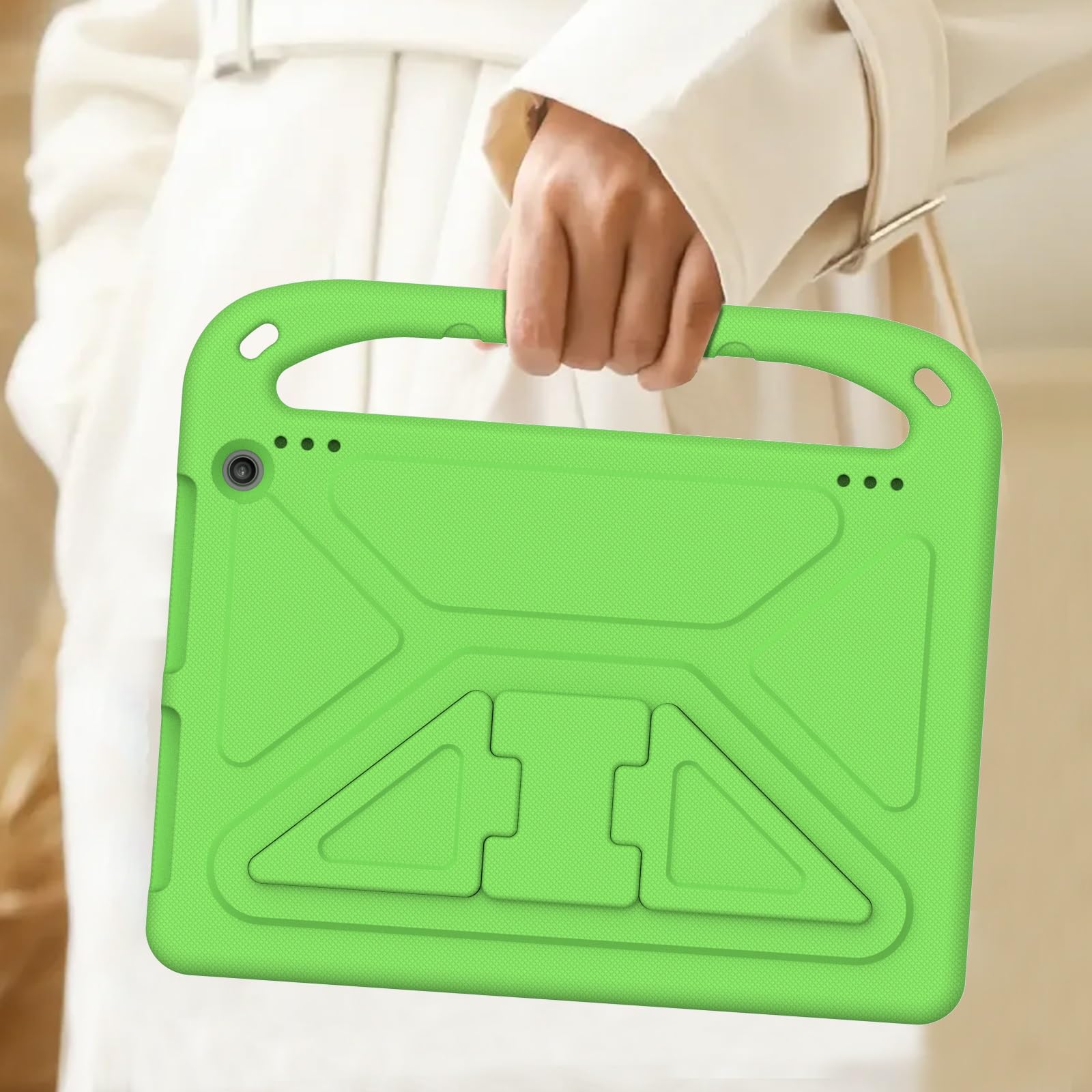 Ochronne etui na tablet Kompatybilny z Kindle Fire HD10 2023, amortyzujący wstrząsy, z uchwytem, ​​EVA, uchwytem, ​​solidne etui na tablet dla dzieci, lekkie Pełna ochrona(Ye?il)