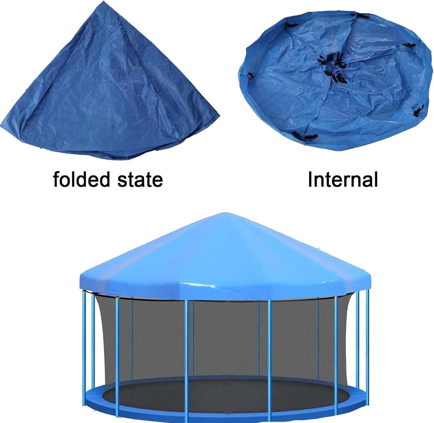 トランポリンシェード - トランポリンの屋根、アウトドアスポーツ 耐候性サンシェードカバー 屋外遊び場 裏庭 庭 公園用
