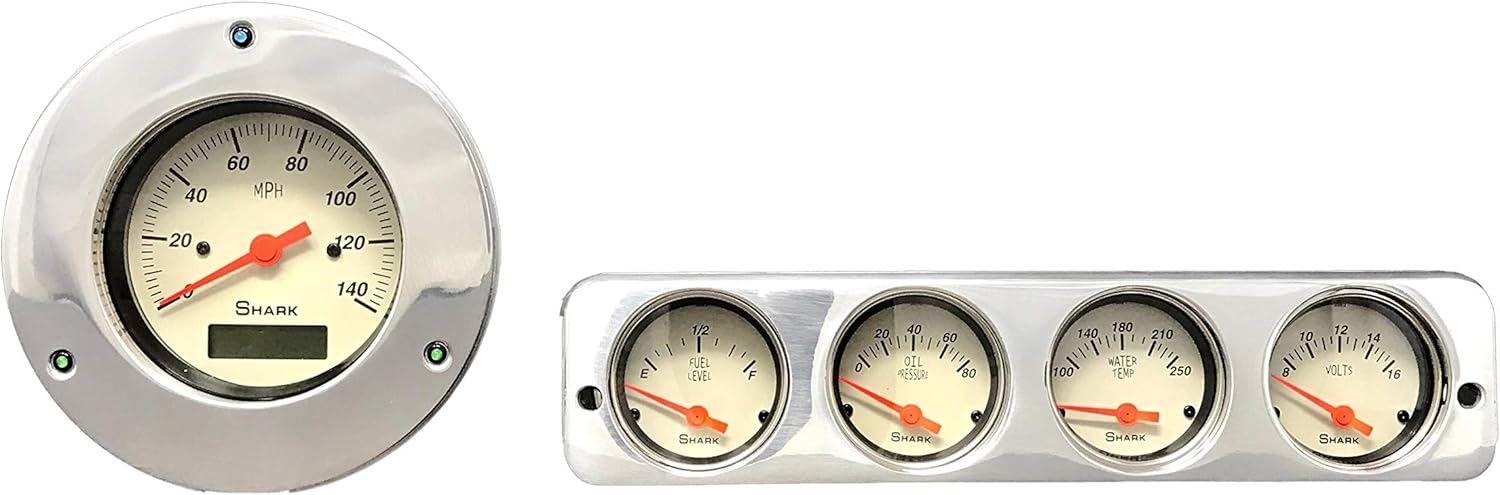 Compatible with 1942 1943 1944 1945 1946 1947 1948 Ford Car 5 Gauge Rear Mount Dash Cluster Panel Set Programmable