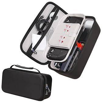 worfty Carrying Travel Case for Steam Deck/ Steam Deck OLED, Protective Storage Hard Bag Compatible with Steamdeck/ Valve Steam Deck Accessories Portable Bag Shell, Large Capacity, Case OnlyBlack