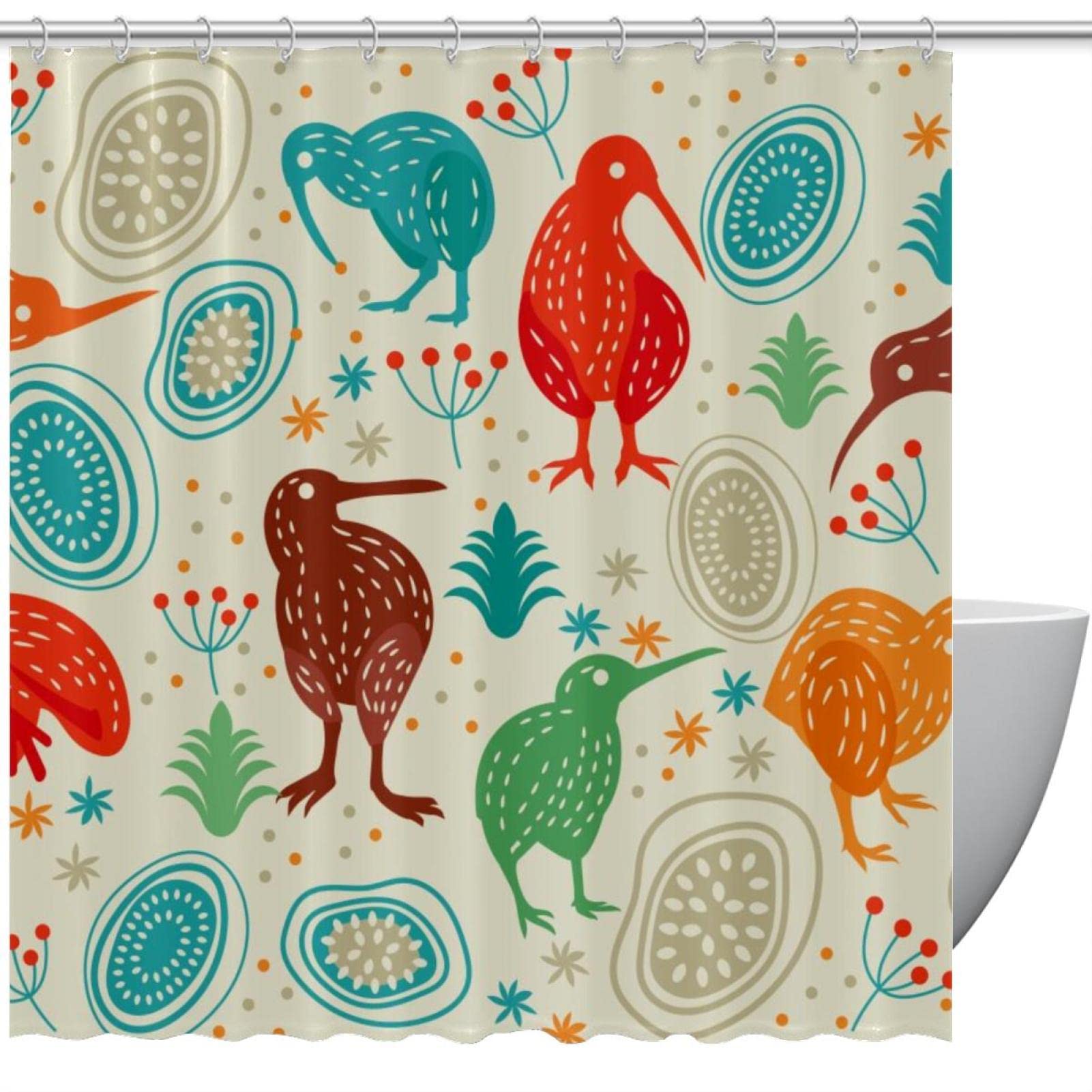 Rideau de douche kiwi 168x183 cm pour la décoration de salle de bain