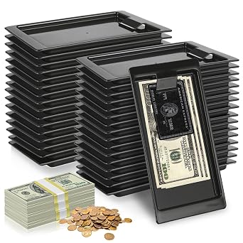 SHUESS 32 Pack Check Presenters for Restaurants, Black Check Holders, Check Presenter Trays, Checks Tip Holder for Receipts, Cash, Credit Cards, Used in Restaurants, Cafes, Bars, Hotels and Dining