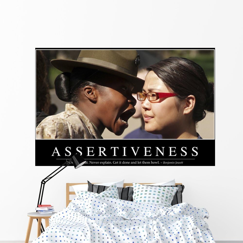 Wallmonkeys Assertiveness Inspirational Quote and Wall Mural Peel and Stick Graphic (72 in W x 48 in H) WM19003
