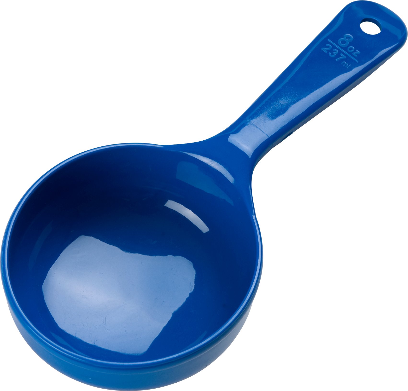 CFS 493114 Solid Short Handle Portion Control Spoon, 8 oz, Blue