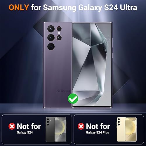 Miniatura 2 de Justcool Funda magnética diseñada para Samsung Galaxy S24 Ultra, [cristal transparente no amarillento] [protector de pantalla de vidrio templado +