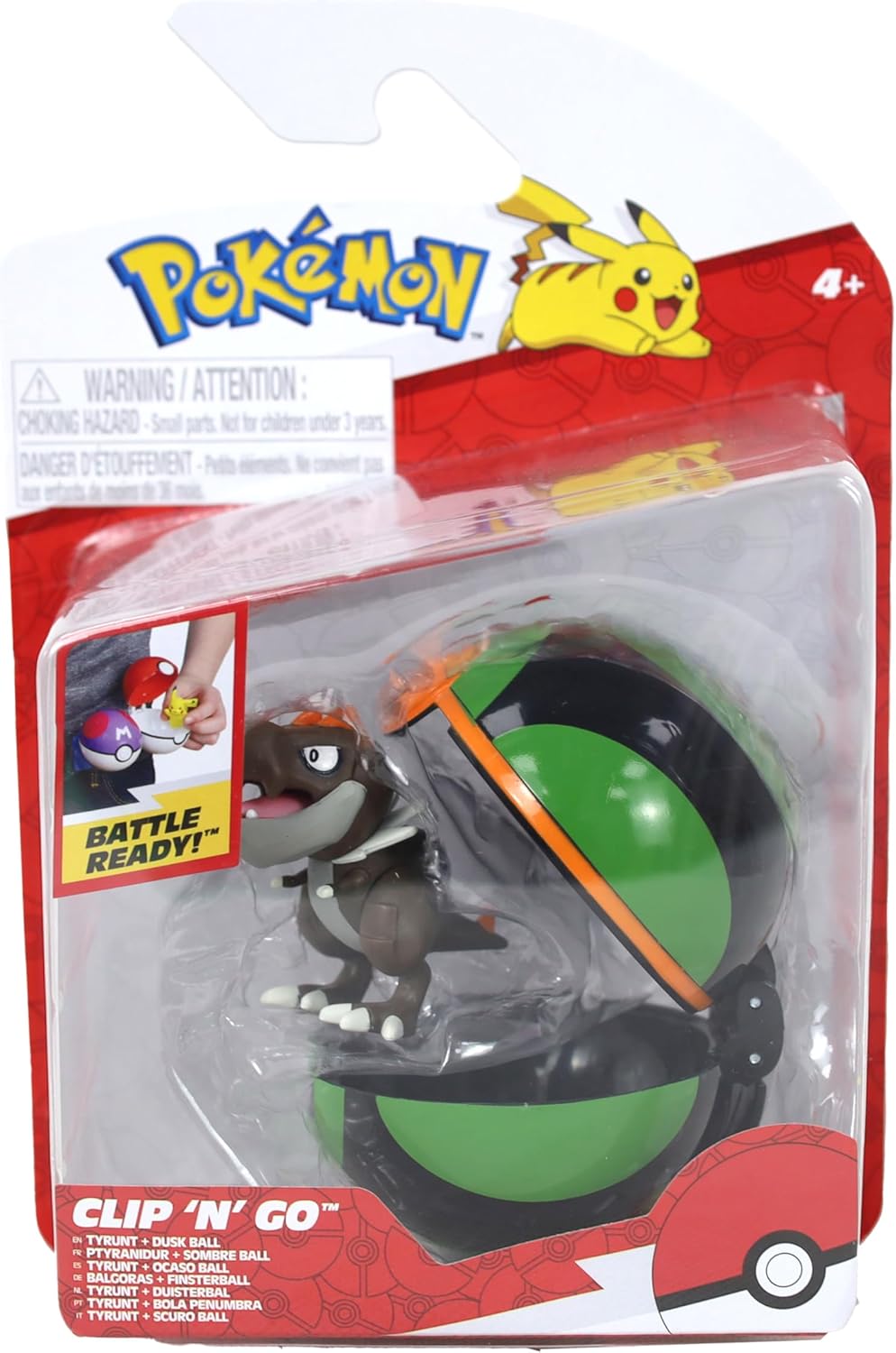 Pokémon Clip ‘N’ Go Tyrunt and Dusk Ball - Includes 2-Inch Battle Figure and Dusk Ball Accessory