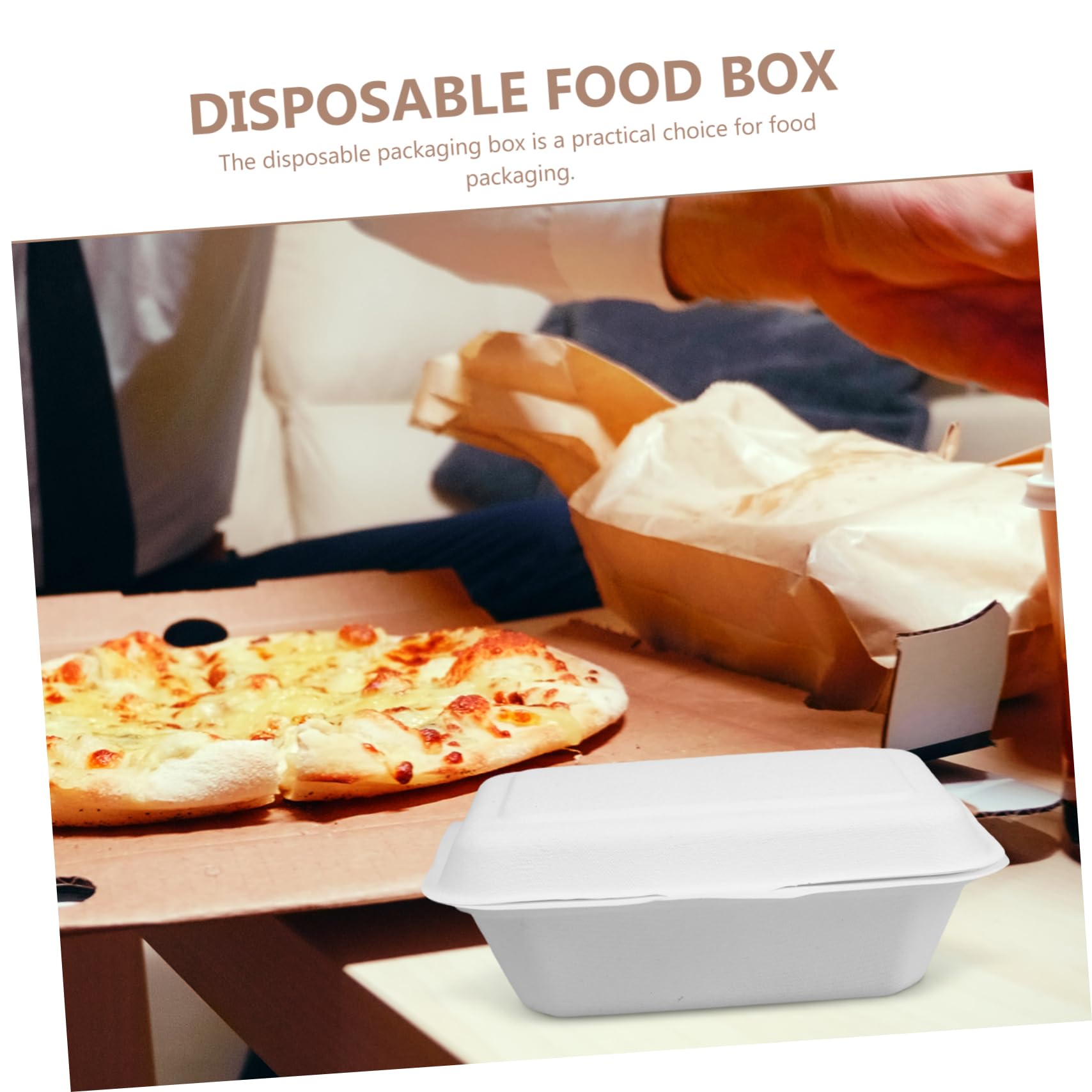 Scatole da Asporto Alimentare Usa e Getta Carta 600ml 50 Pezzi
