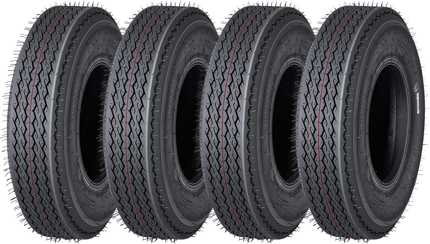 Heavy Duty Performance Trailer Tire Set - 4 x 4.80-8 Tires, Load Range C, 6-Ply, 760 lbs Capacity, 71J - Replacement for Utility, Boat, Camper Trailers