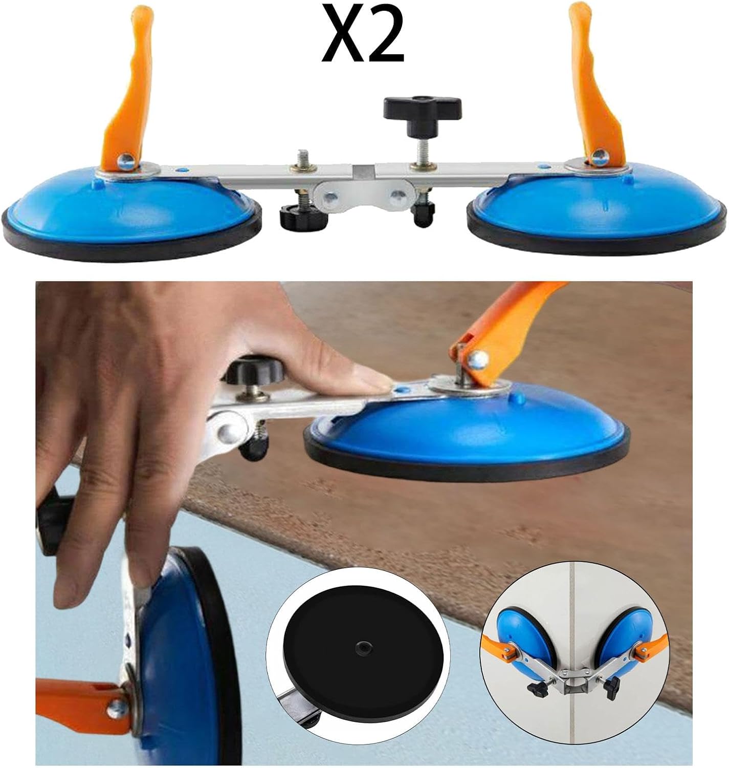 Countertop Seam Setter Professional Setter Installation Device with Suction Cup Mechanism And Adjustable Knobs Metal Rubber Material, 2pc