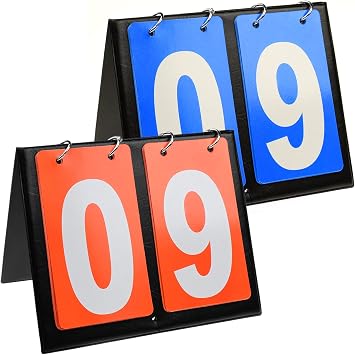 2 Pack Portable Scoreboards, 4-Digital Portable Tabletop Scoreboard Fold Score Competitive Sports for Indoor Outdoor Basketball Football Baseball Volleyball Sports