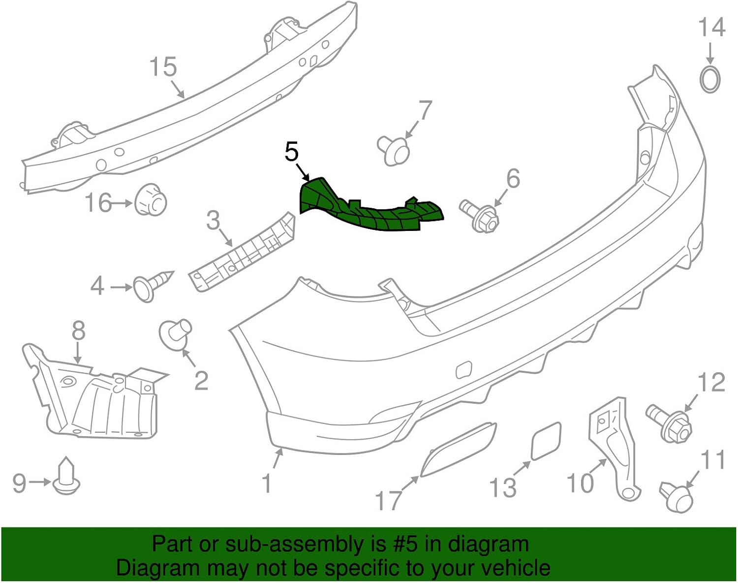 Genuine Subaru 57717FG030 Bracket (Rear Bumper Corner), 1 Pack