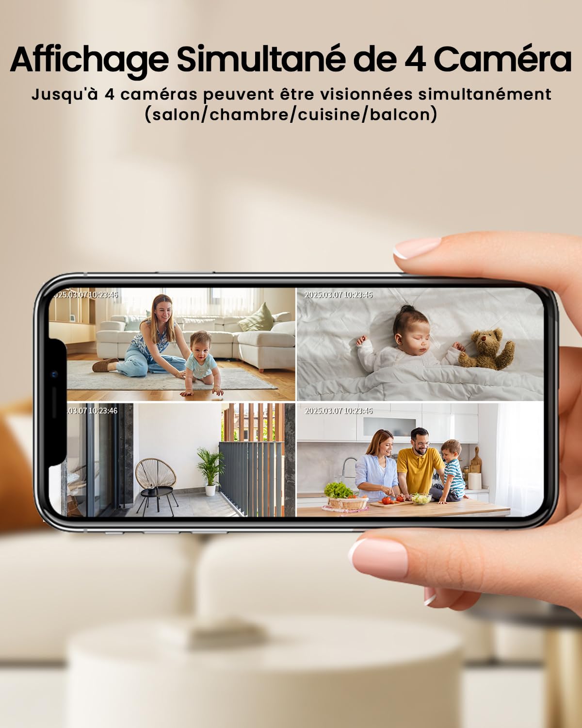 ieGeek 2 Pièces 2K Caméra Surveillance WiFi Intérieur 360° - Camera IP avec Double WiFi (2.4G/5GHz), Détection AI/PIR, Suivi Automatique, Compatible Alexa pour Chien/Bébé/Maison, SC1