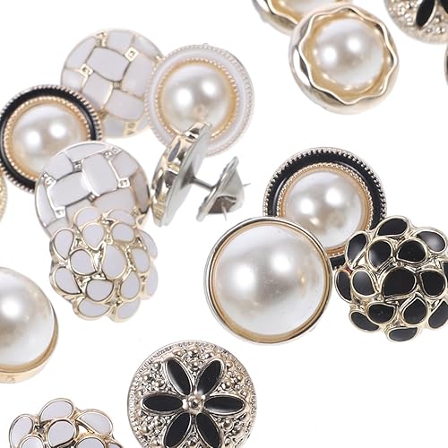 Miniatura 8 de EXCEART 20 piezas de botones sin coser extraíbles para mujeres, estudiantes, artesanos, cierre decorativo de repuesto para abrigo, camisa, vestido